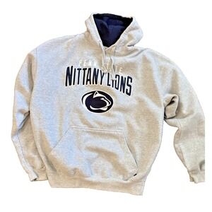 Penn State Nittany Lions Embroidered Gray J America Pullover Hoodie Size XL